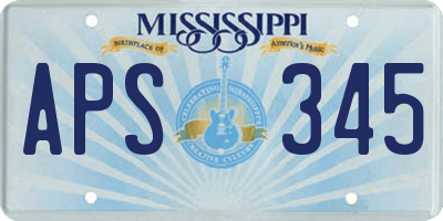 MS license plate APS345
