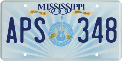 MS license plate APS348