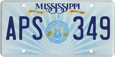 MS license plate APS349