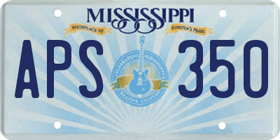 MS license plate APS350