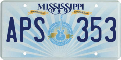 MS license plate APS353