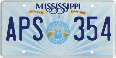 MS license plate APS354