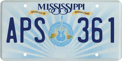 MS license plate APS361
