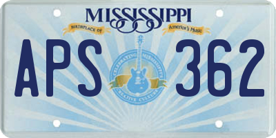MS license plate APS362