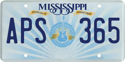 MS license plate APS365