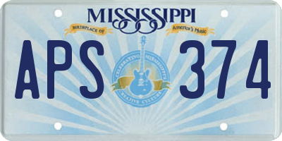 MS license plate APS374