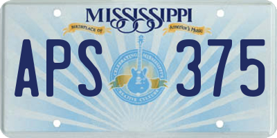 MS license plate APS375