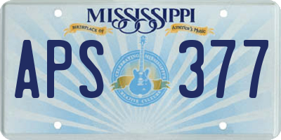 MS license plate APS377