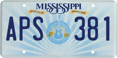 MS license plate APS381