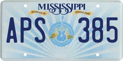 MS license plate APS385