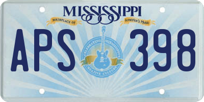 MS license plate APS398