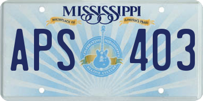 MS license plate APS403