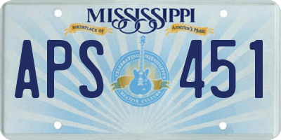 MS license plate APS451