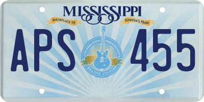 MS license plate APS455