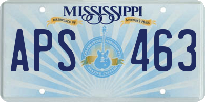 MS license plate APS463
