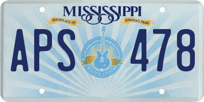 MS license plate APS478