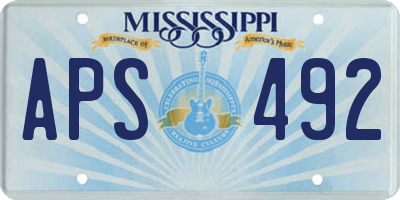 MS license plate APS492