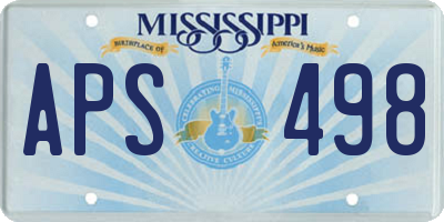 MS license plate APS498