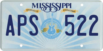 MS license plate APS522