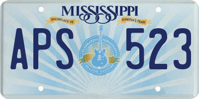 MS license plate APS523