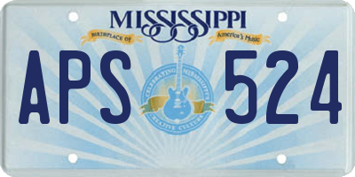 MS license plate APS524
