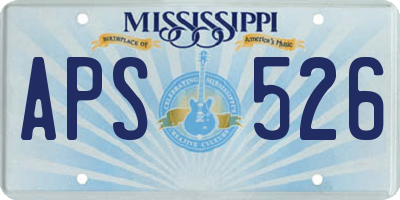 MS license plate APS526