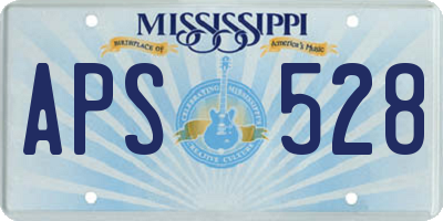 MS license plate APS528