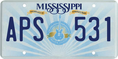 MS license plate APS531