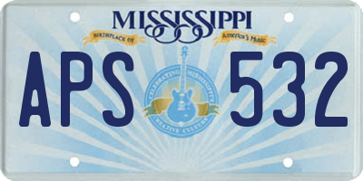MS license plate APS532