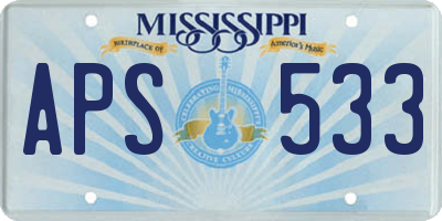 MS license plate APS533