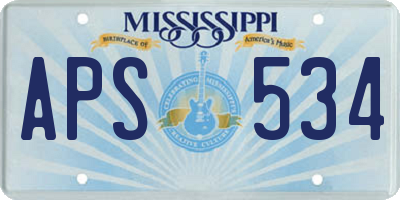 MS license plate APS534