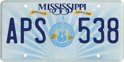 MS license plate APS538
