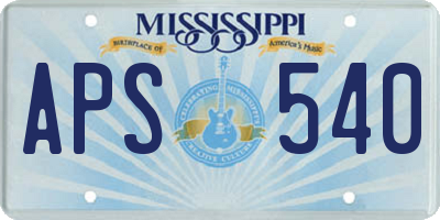 MS license plate APS540