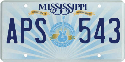 MS license plate APS543