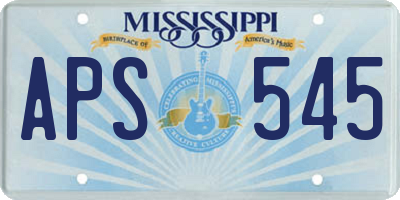 MS license plate APS545