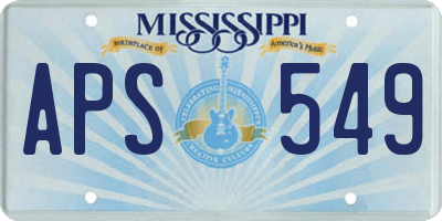 MS license plate APS549