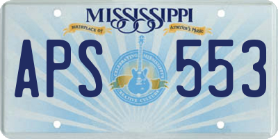 MS license plate APS553