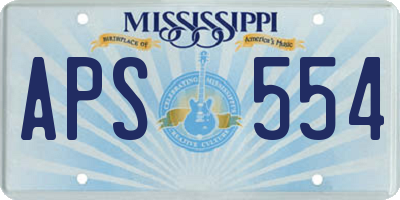 MS license plate APS554