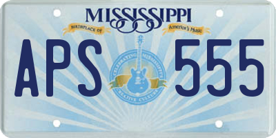 MS license plate APS555