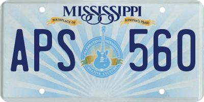 MS license plate APS560