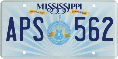 MS license plate APS562
