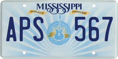 MS license plate APS567