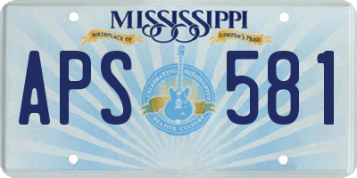 MS license plate APS581