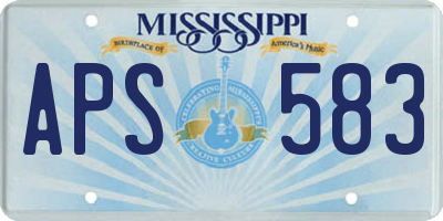MS license plate APS583