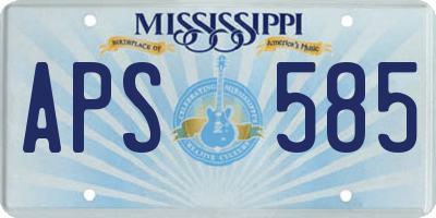 MS license plate APS585