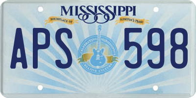 MS license plate APS598