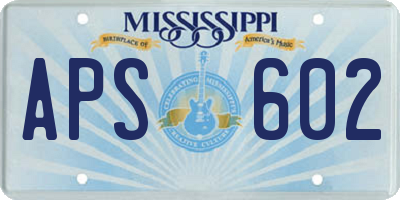 MS license plate APS602