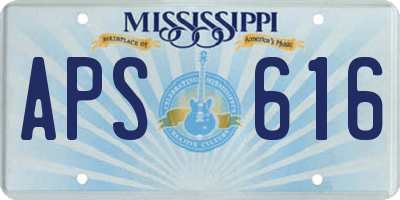 MS license plate APS616