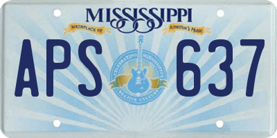 MS license plate APS637