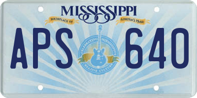 MS license plate APS640